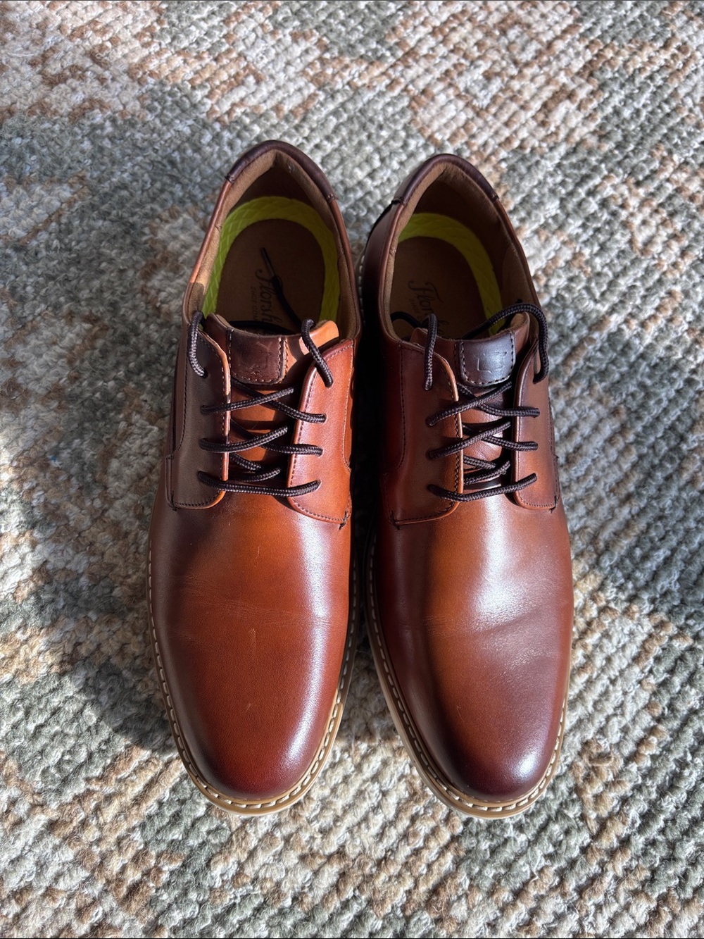 Men's Brown Florscheim Leather Lace-Up Dress Shoes